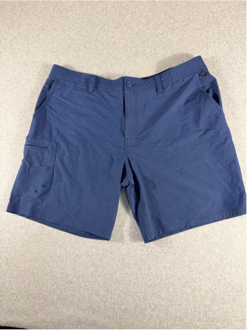 Realtree Fishing Shorts Mens XL Blue Performance Stretch Cargo Outdoor Hiking